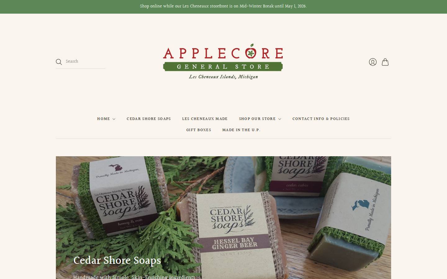 applecoregeneralstore.com homepage screenshot