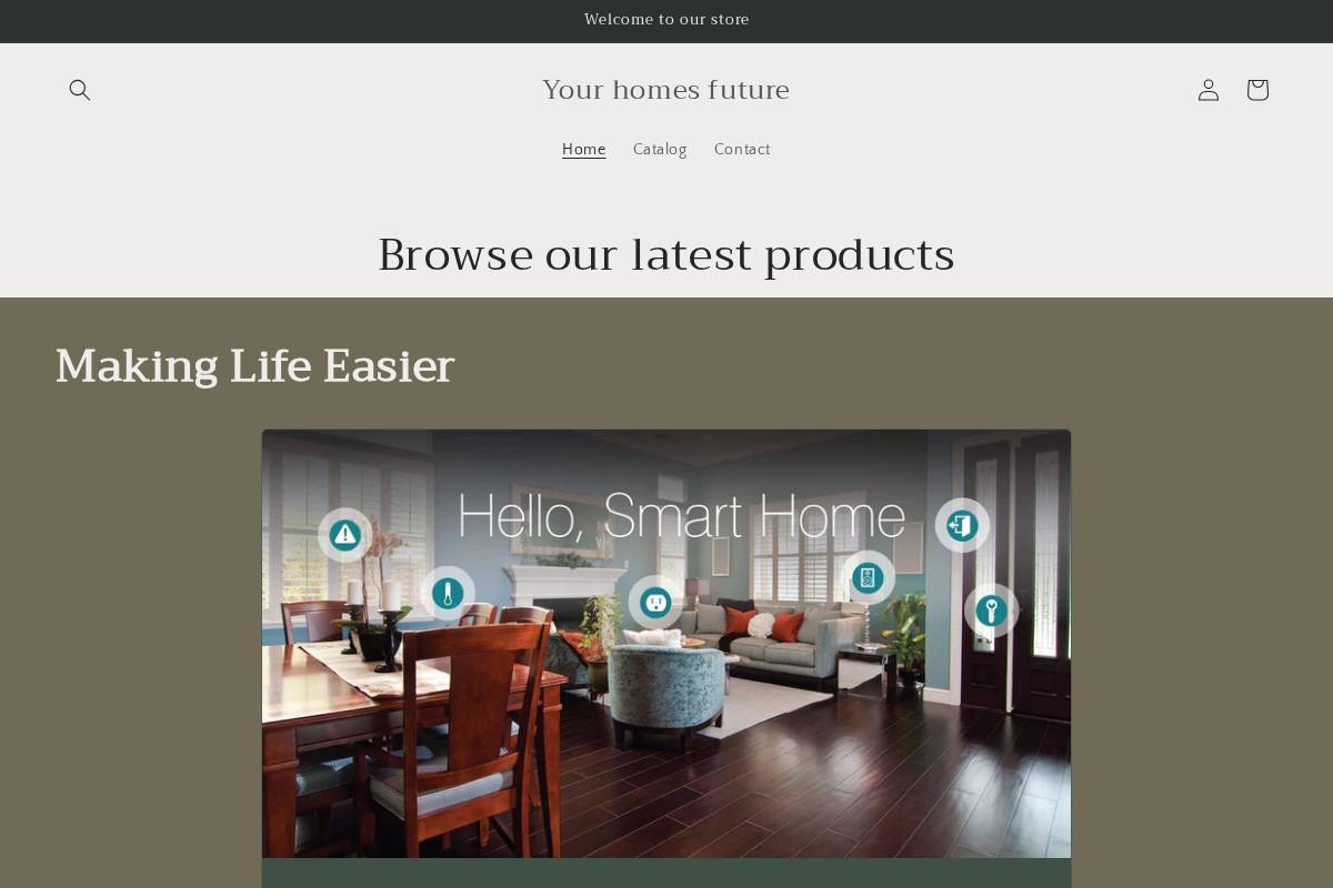 Your homes future homepage screenshot