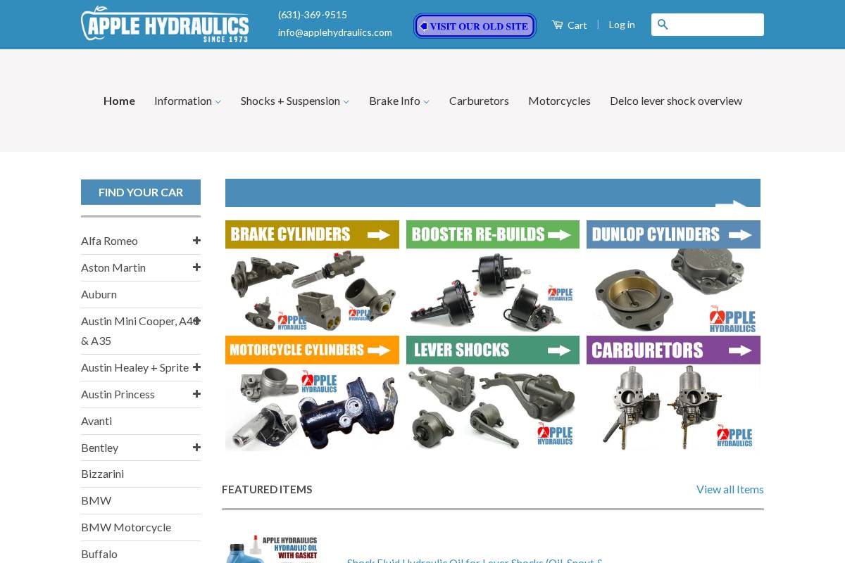 Apple Hydraulics homepage screenshot