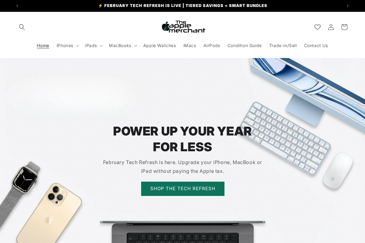 The Apple Merchant homepage screenshot