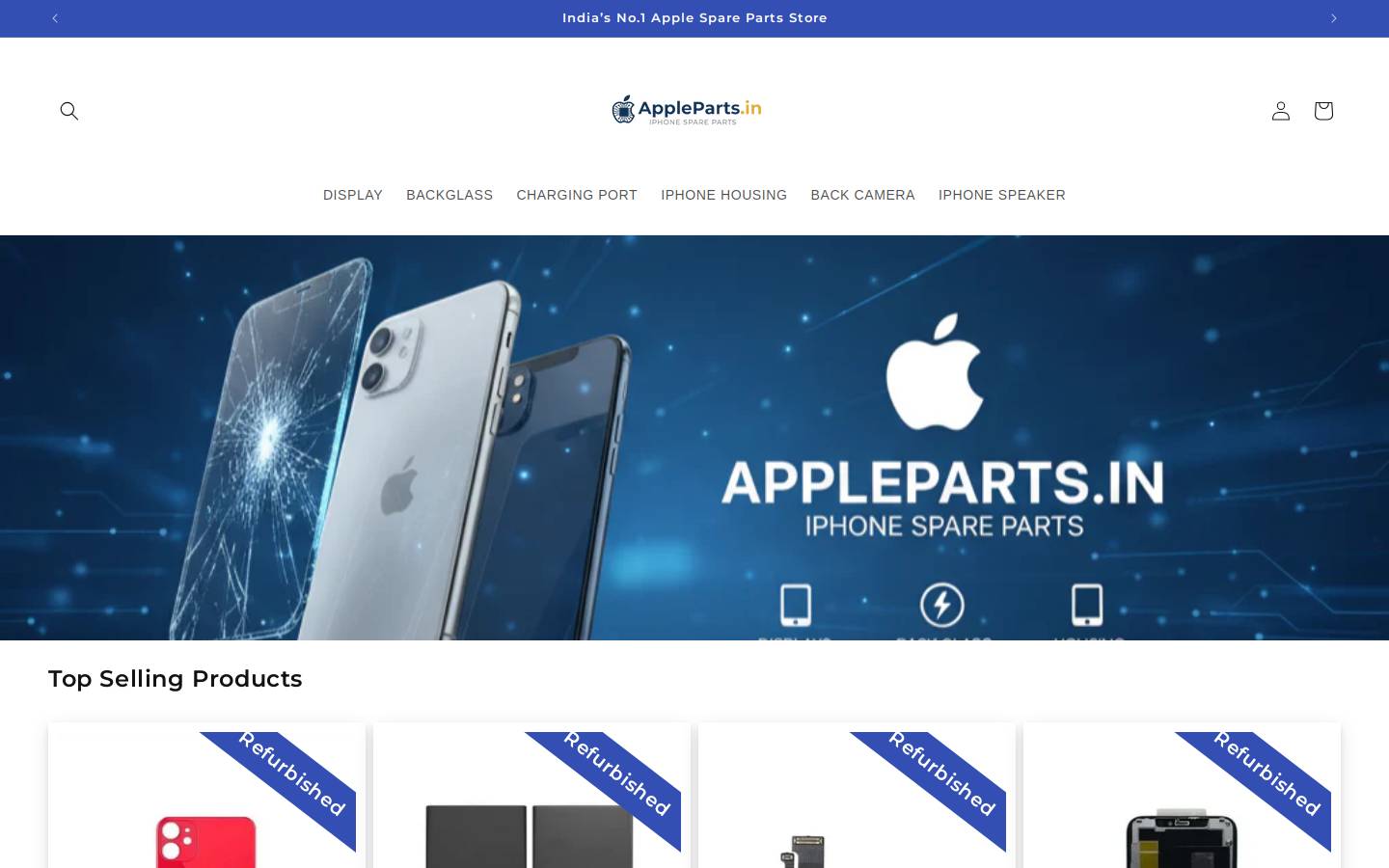 appleparts.in homepage screenshot