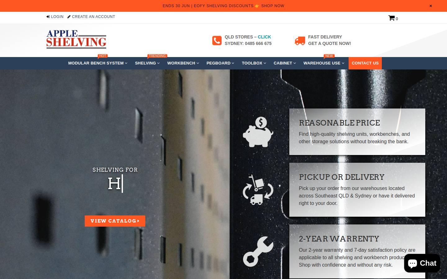 appleshelving.com.au homepage screenshot