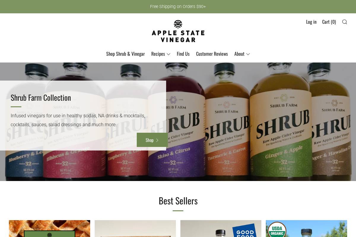 applestatevinegar.com homepage screenshot