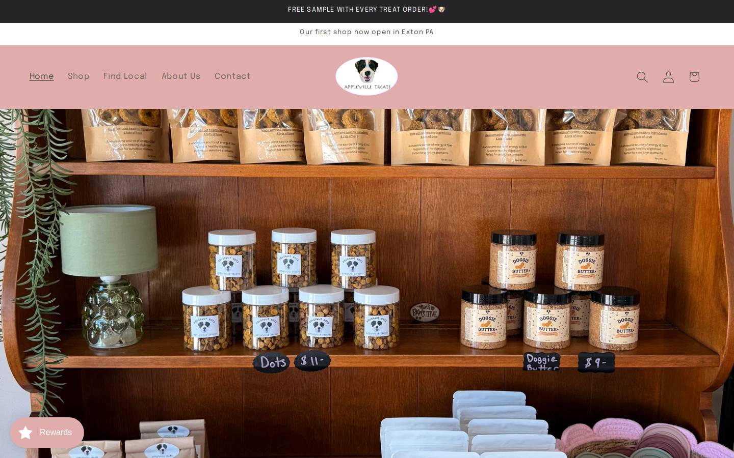 applevilletreats.com homepage screenshot