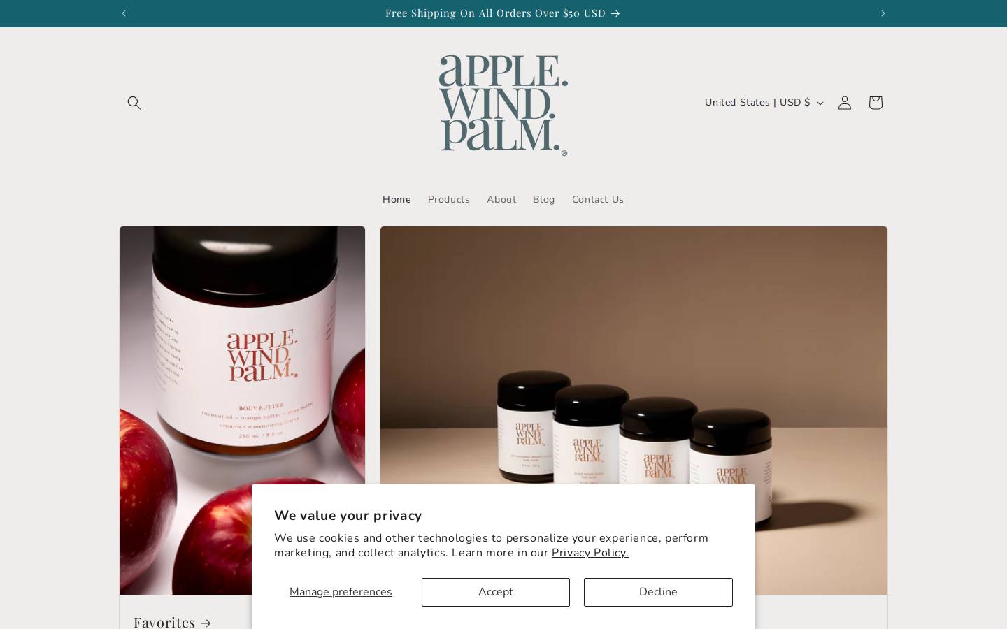 applewindpalm.com homepage screenshot