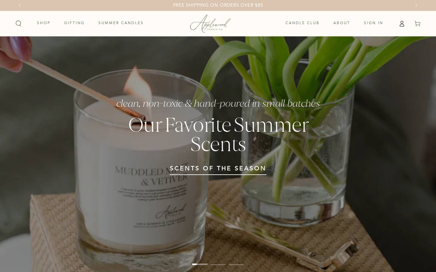 applewoodcandleco.com homepage screenshot