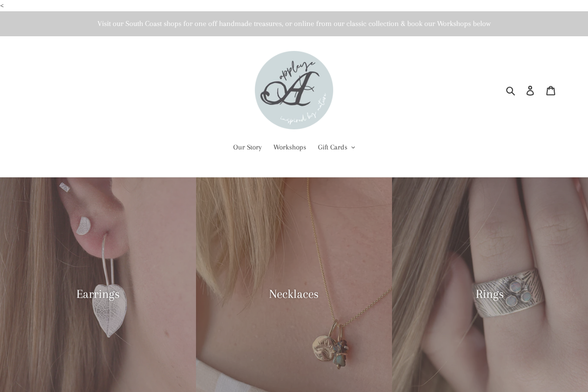 Appleye Jewellery homepage screenshot