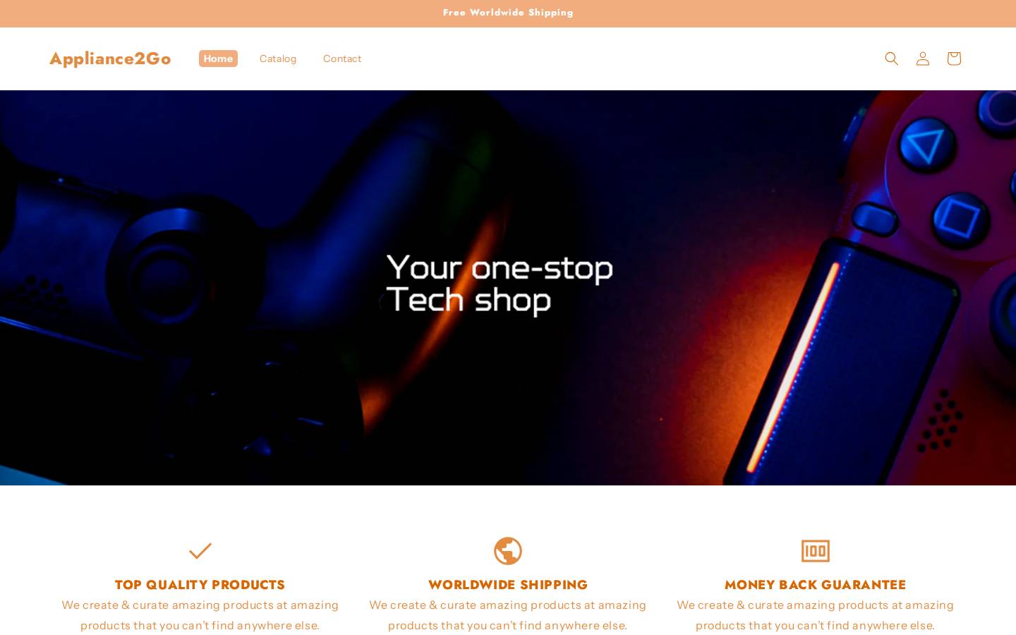 appliance2go.com homepage screenshot
