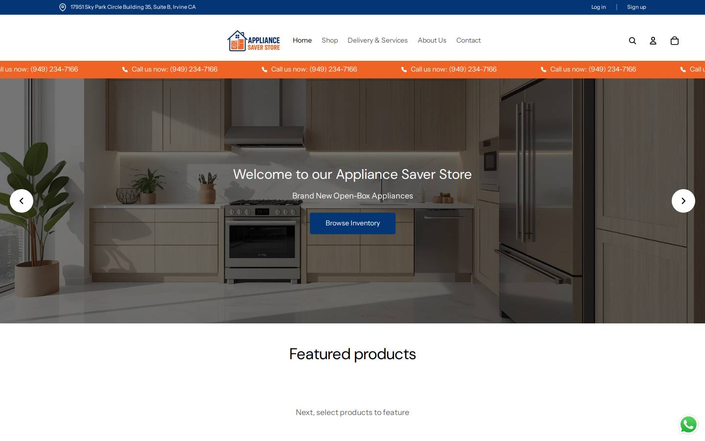 appliancesaverstore.com homepage screenshot