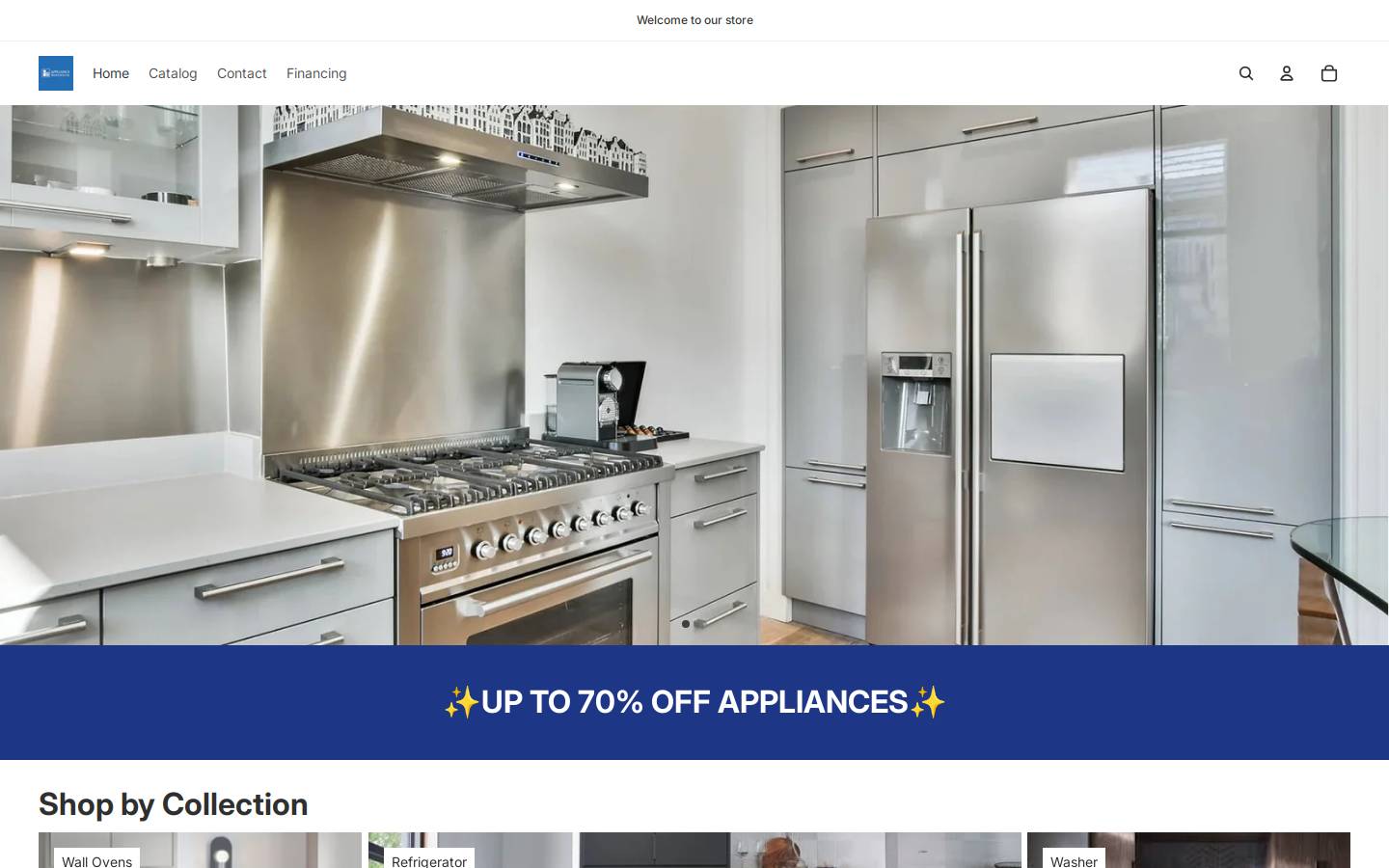 appliancewarehouses.com homepage screenshot