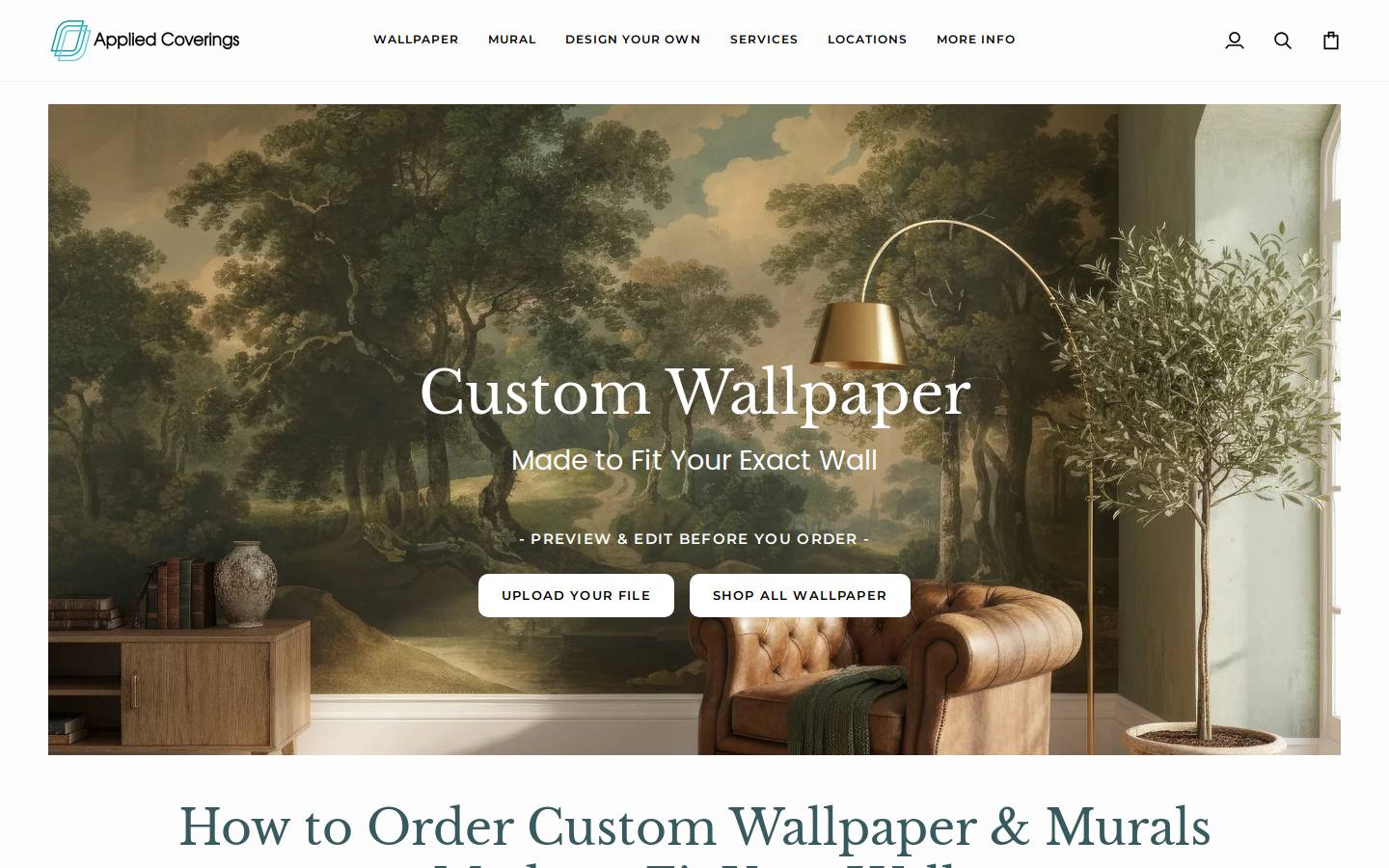 appliedcoverings.com homepage screenshot