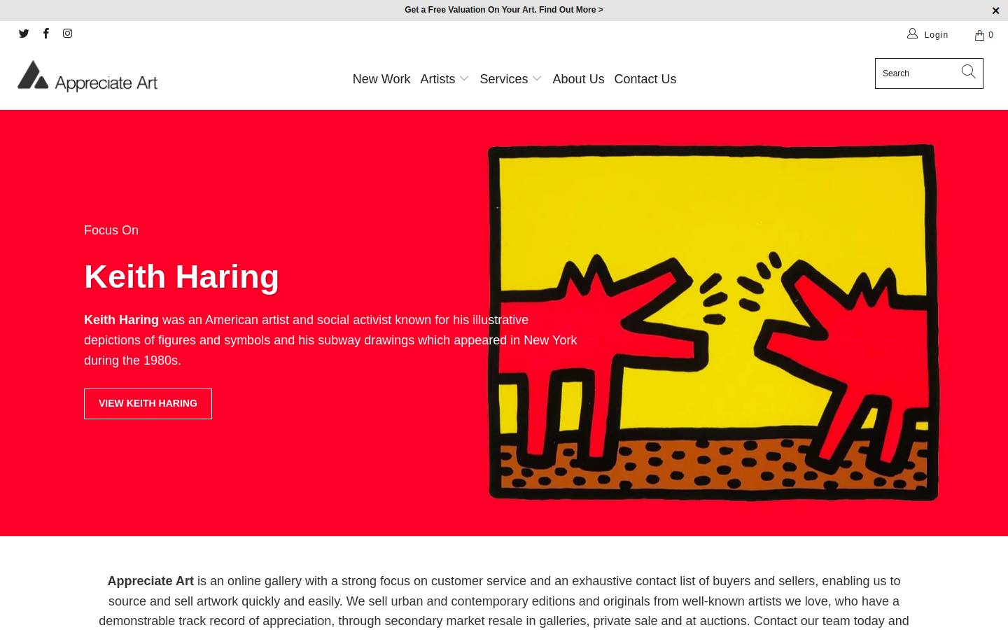 Appreciate Art homepage screenshot