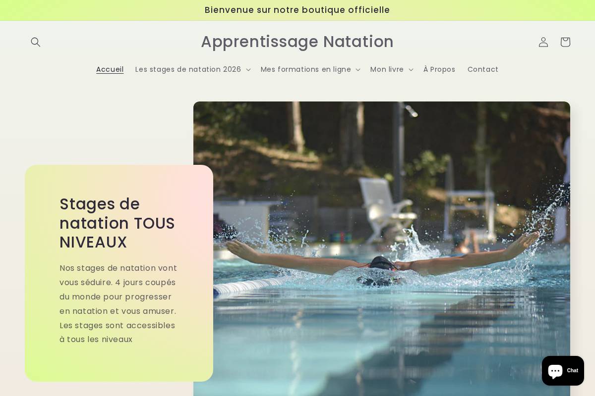 apprentissage-natation.com homepage screenshot