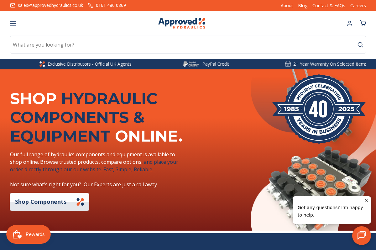approvedhydraulics.co.uk homepage screenshot