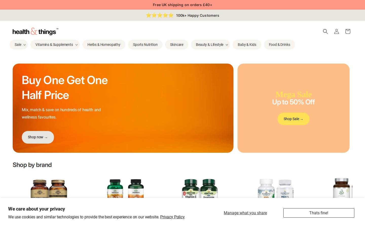 Approved Vitamins homepage screenshot