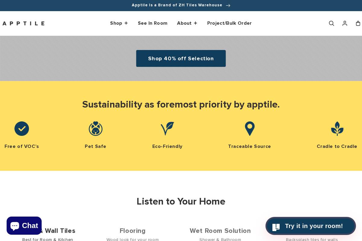 apptileshop.com homepage screenshot
