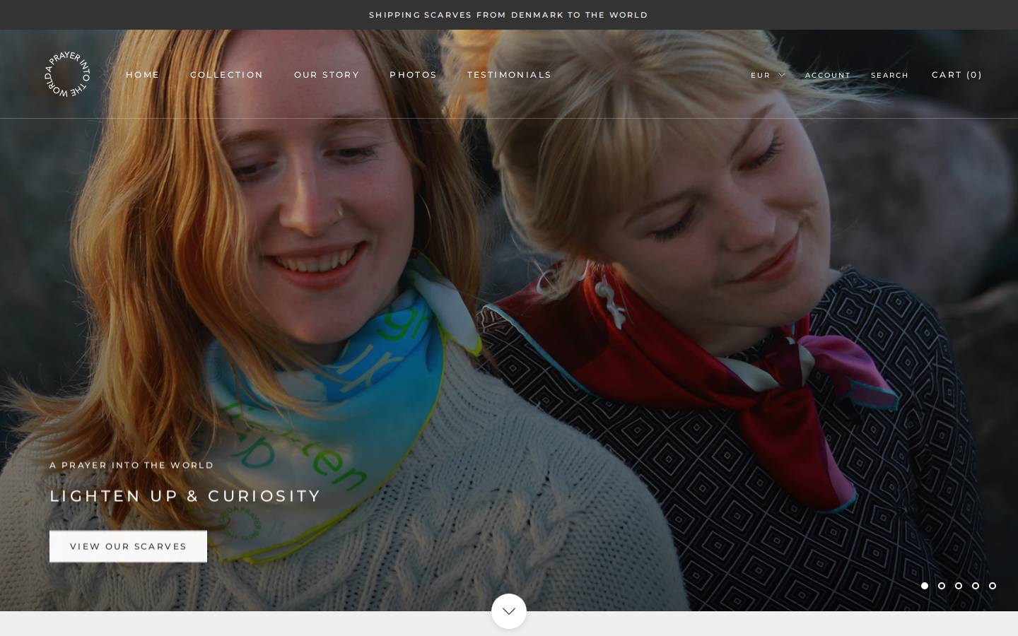 A Prayer into the World homepage screenshot