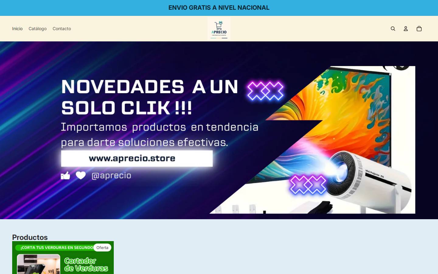 aprecio.store homepage screenshot