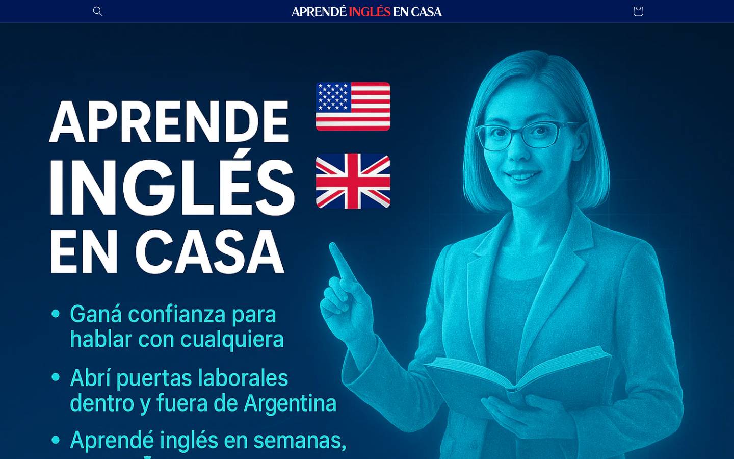 aprendeinglesencasa.com homepage screenshot