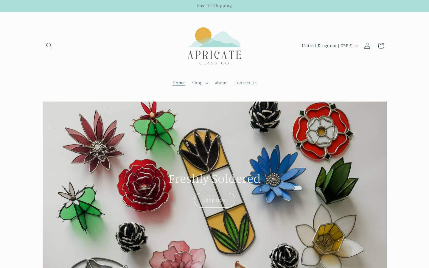 apricateglassco.com homepage screenshot