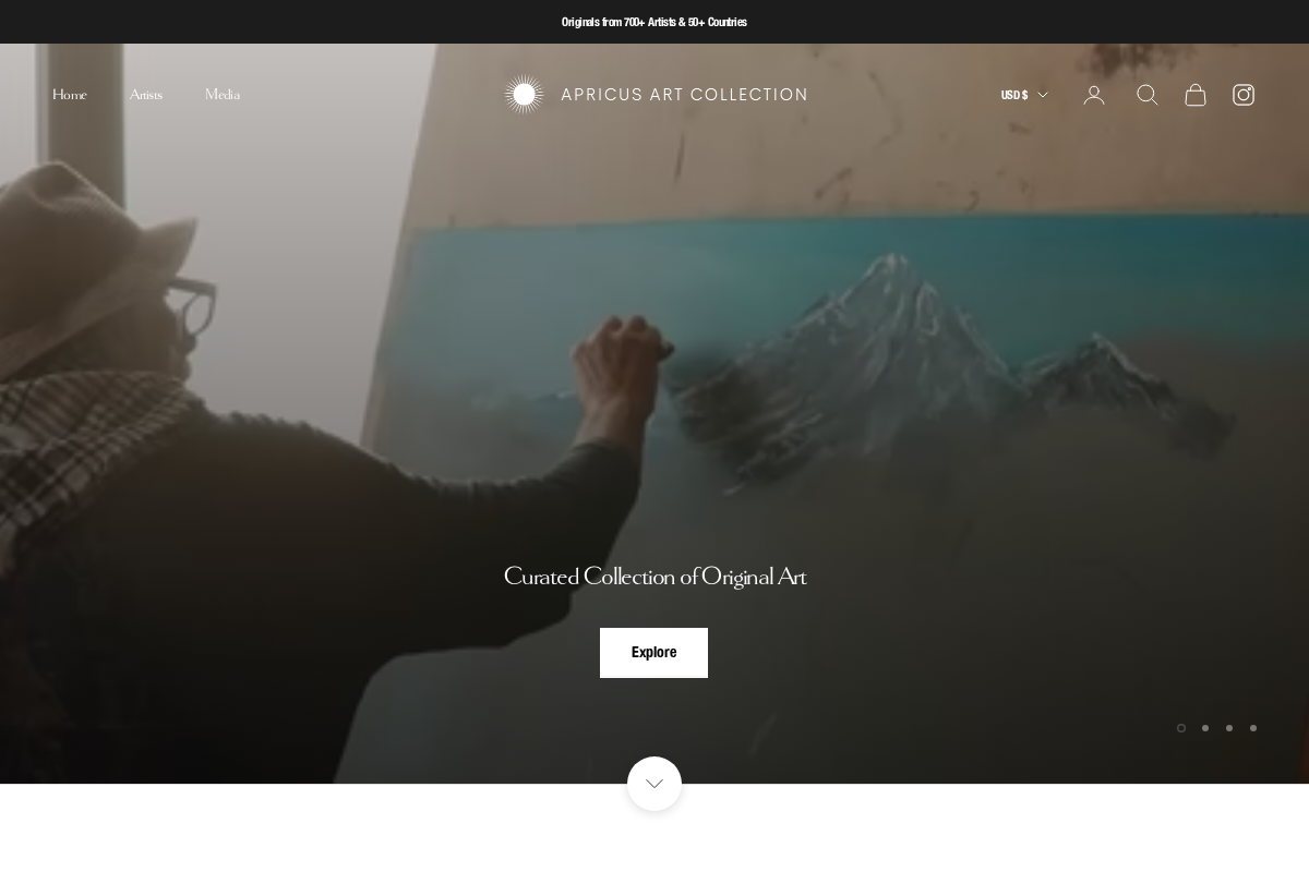 Apricus Art Collection homepage screenshot