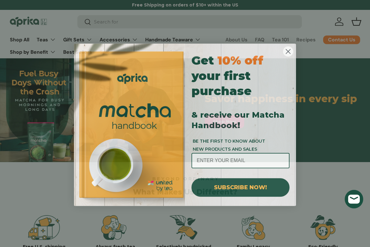 aprikamatcha.com homepage screenshot