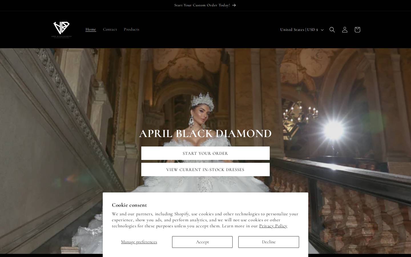 aprilblackdiamond.com homepage screenshot