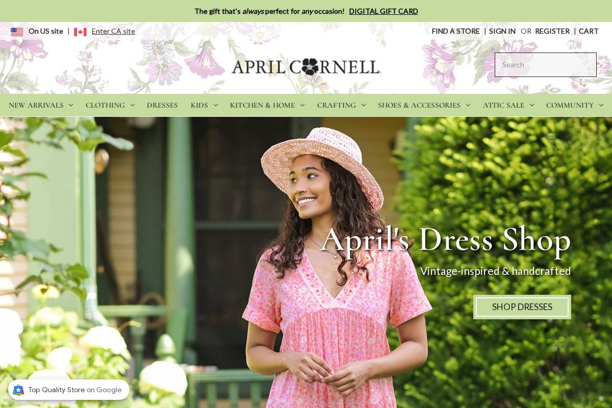aprilcornell.com homepage screenshot