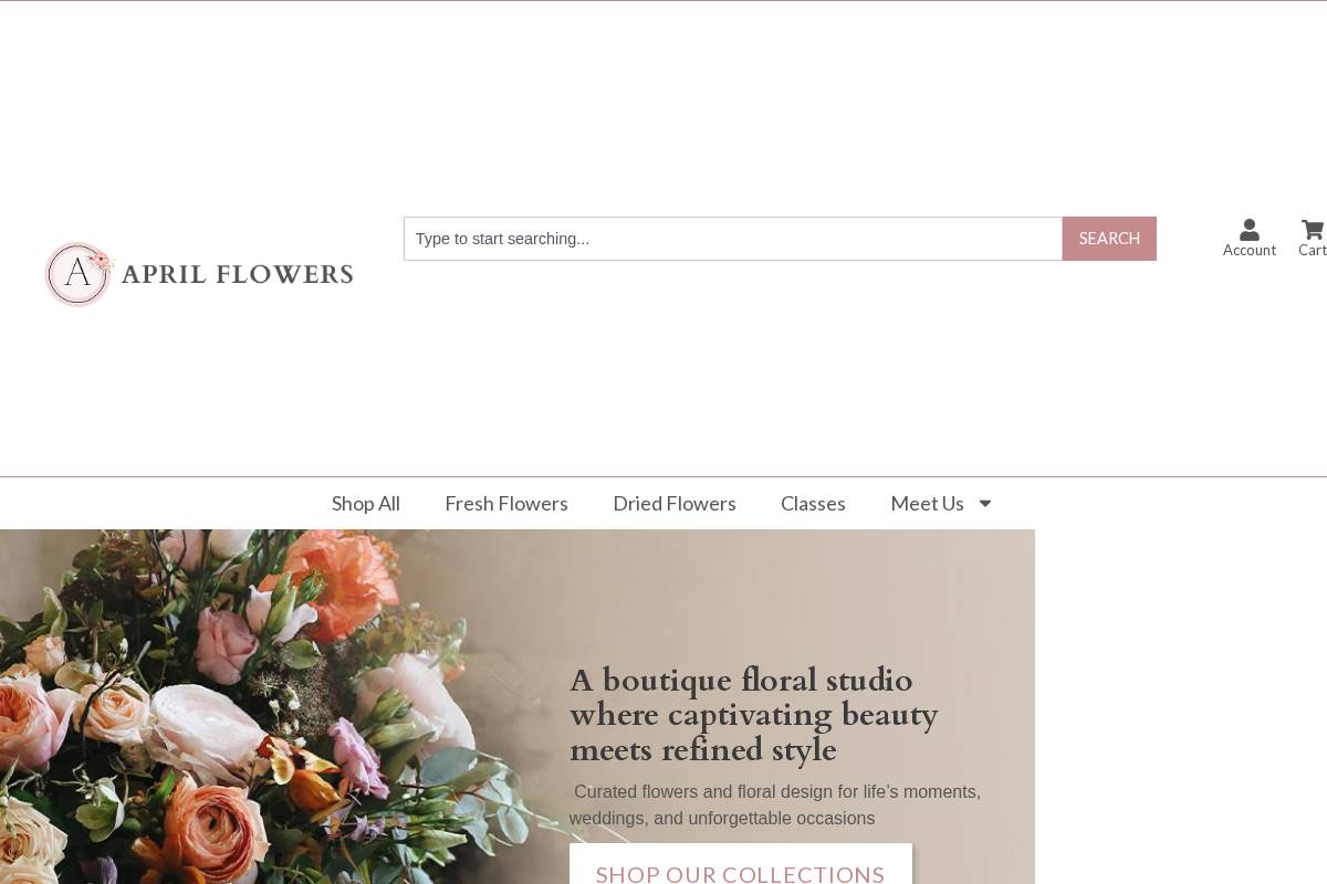 aprilflowers.ca homepage screenshot