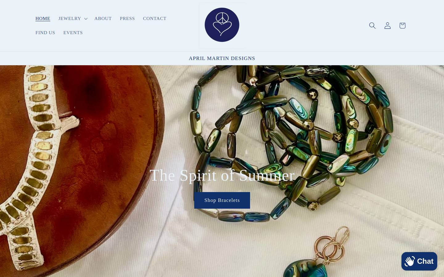 aprilmartindesigns.com homepage screenshot