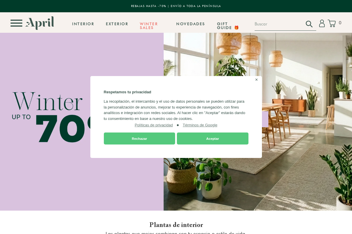APRILPLANTS homepage screenshot