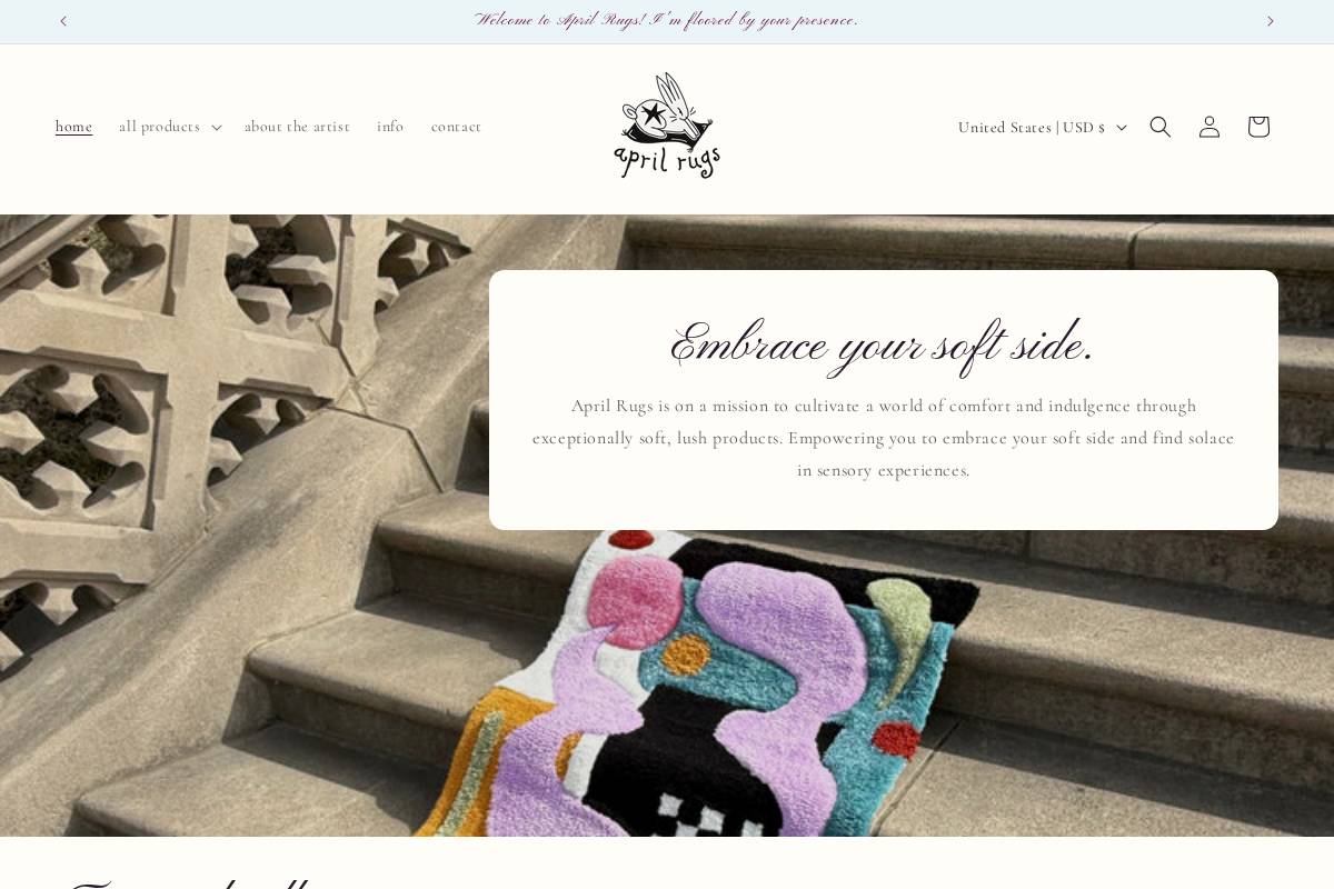 aprilrugs.com homepage screenshot