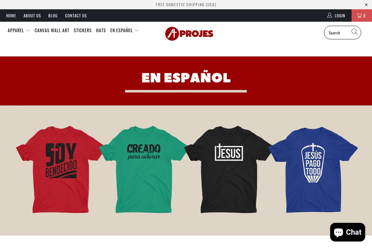 aprojes.com homepage screenshot