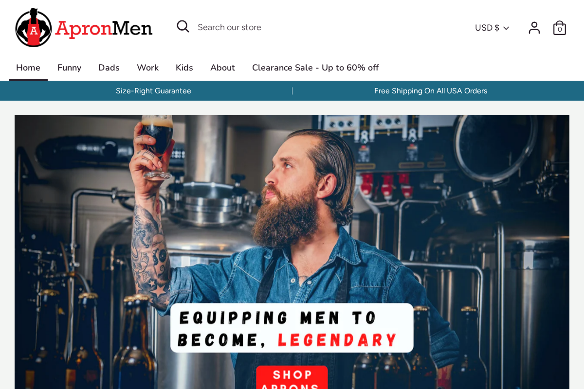 apronmen.com homepage screenshot