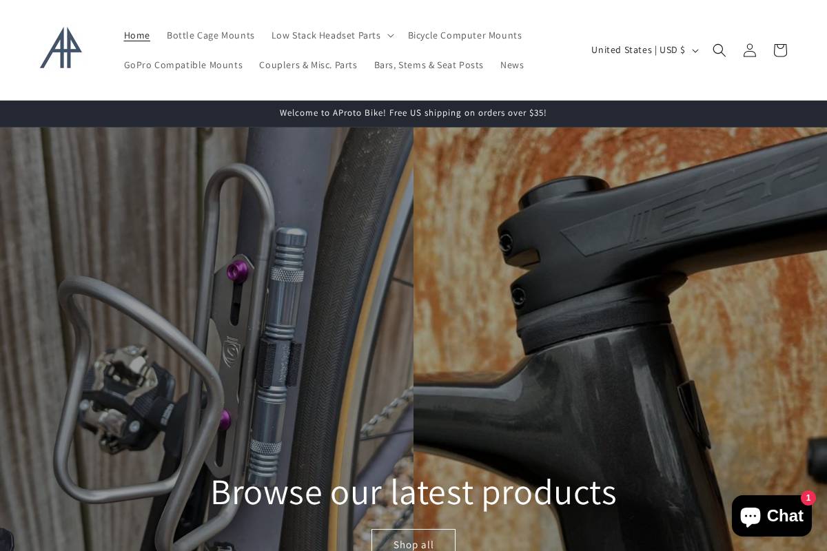 aprotobike.com homepage screenshot