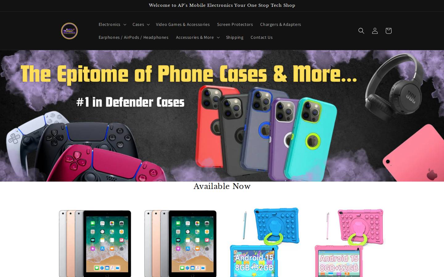apsmobileelectronics.com homepage screenshot