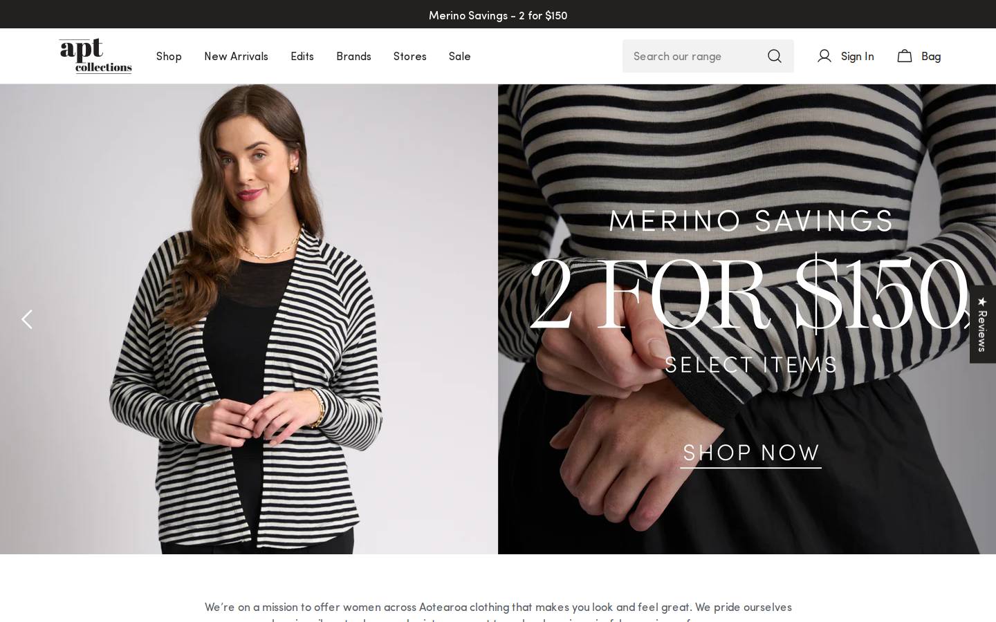 aptcollections.nz homepage screenshot