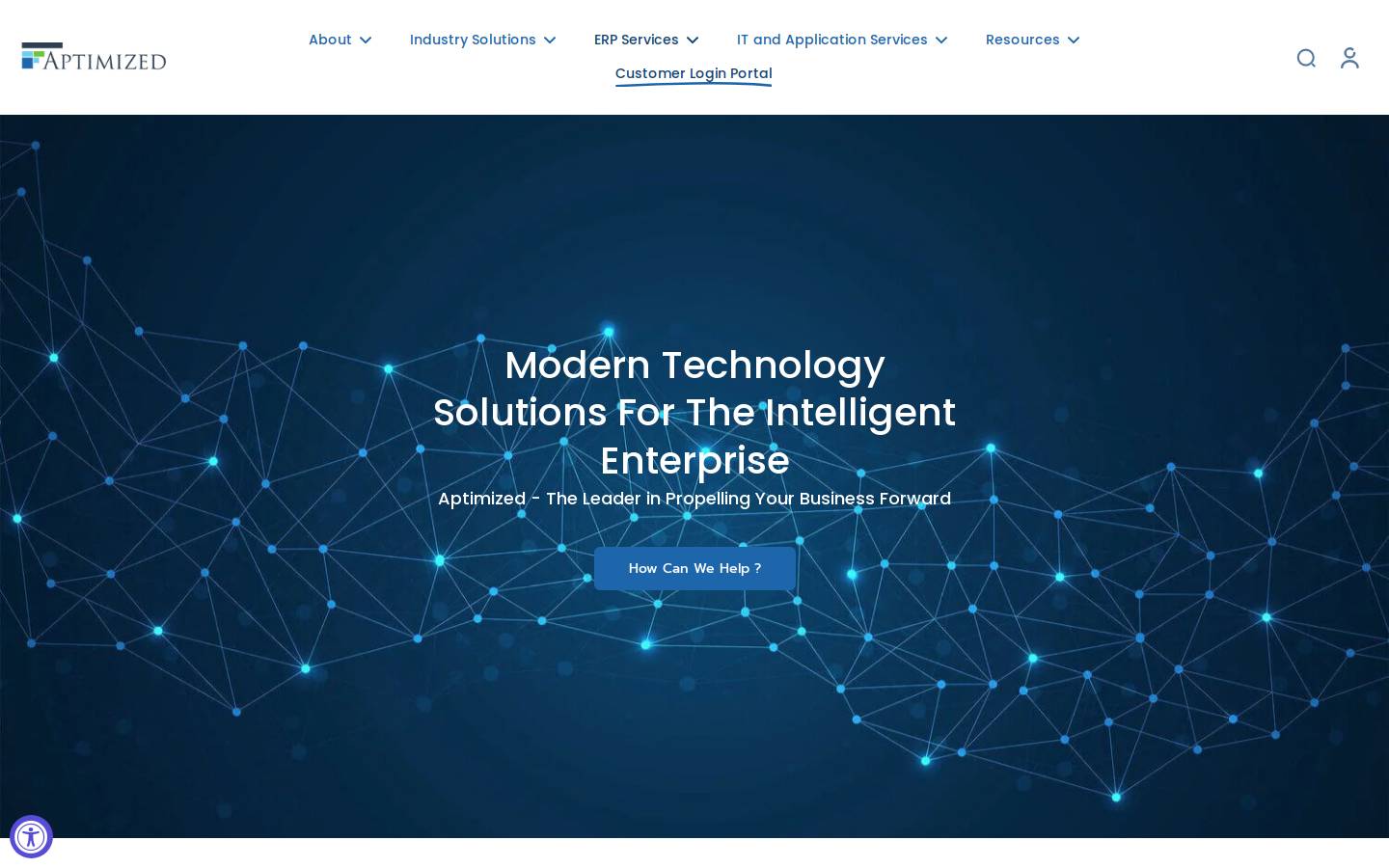 Aptimized homepage screenshot