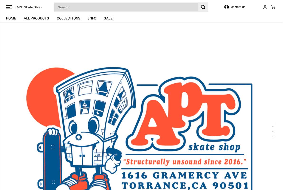 aptskateshop.com homepage screenshot