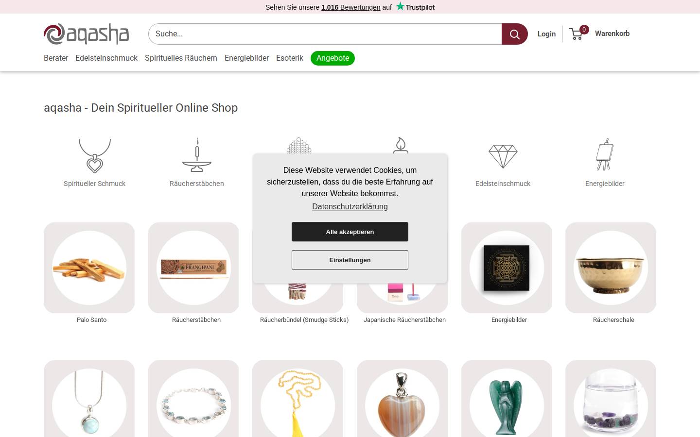 aqasha Shop homepage screenshot