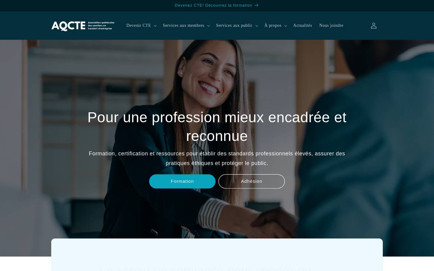 aqcte.com homepage screenshot
