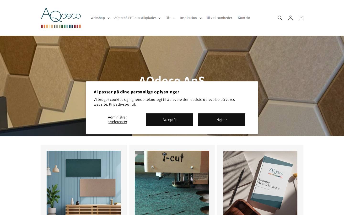 AQdeco homepage screenshot