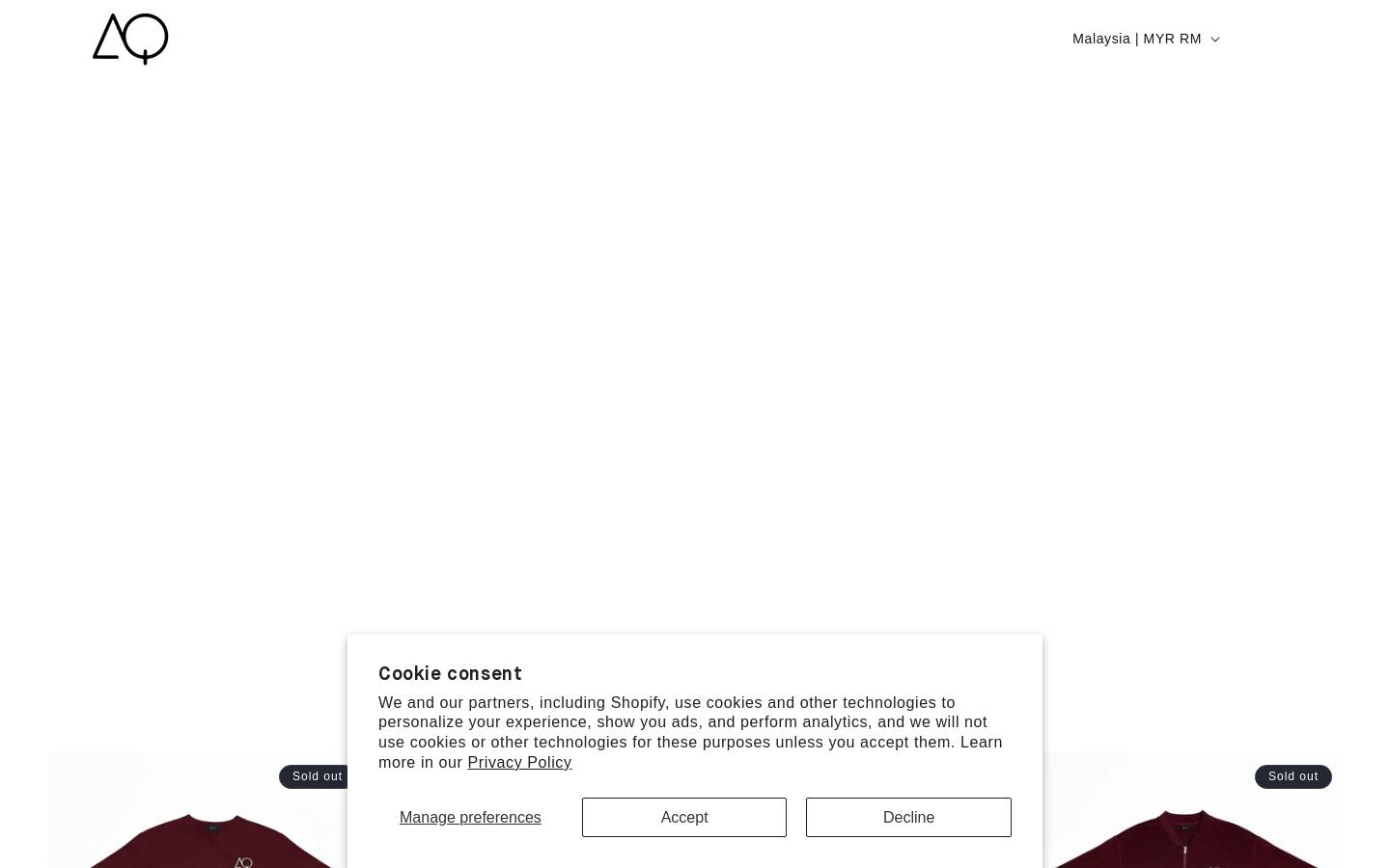 aqmerch.com homepage screenshot