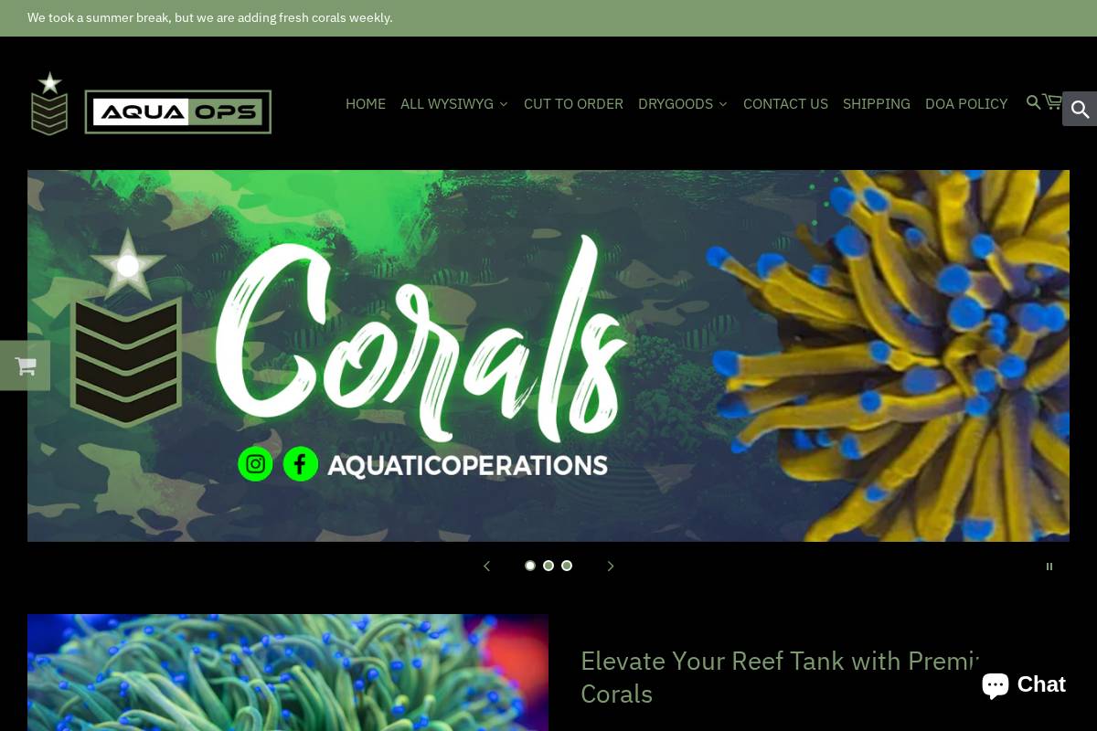 aqua-ops.com homepage screenshot