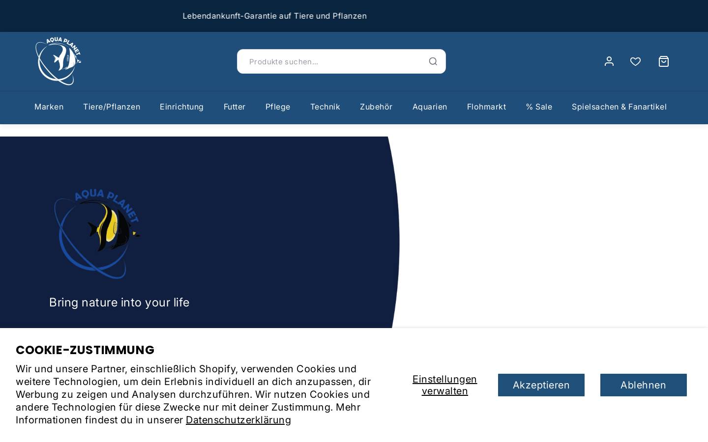 aqua-planet.at homepage screenshot
