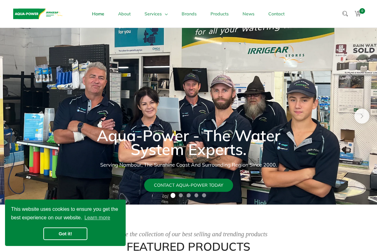 Aqua Power homepage screenshot