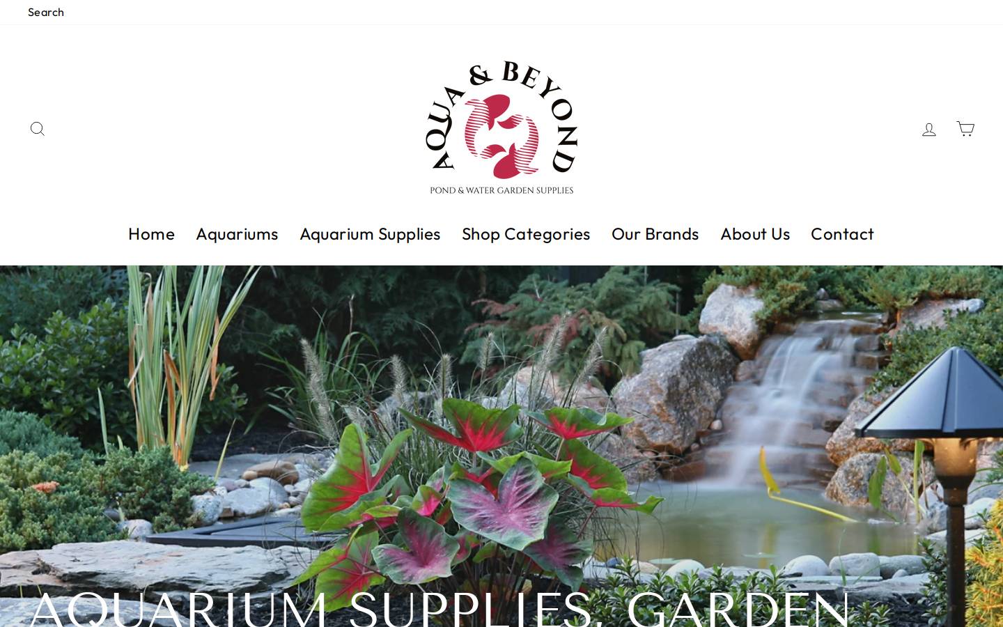 aquaandbeyond.com homepage screenshot