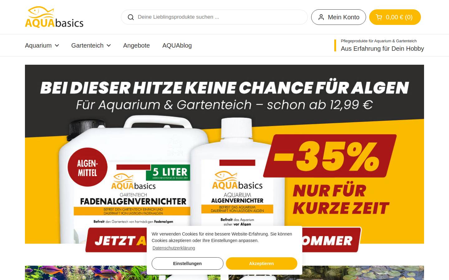 aquabasics.de homepage screenshot