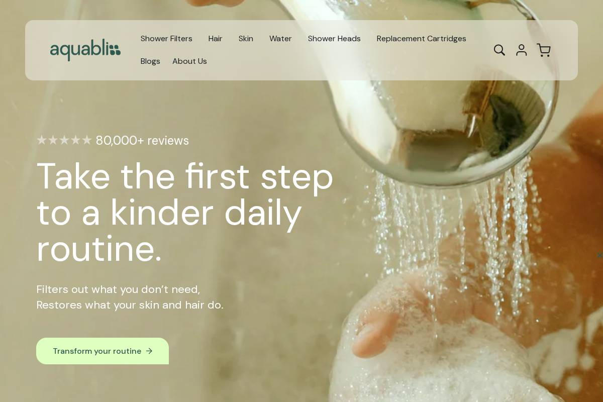 aquabliss.com homepage screenshot