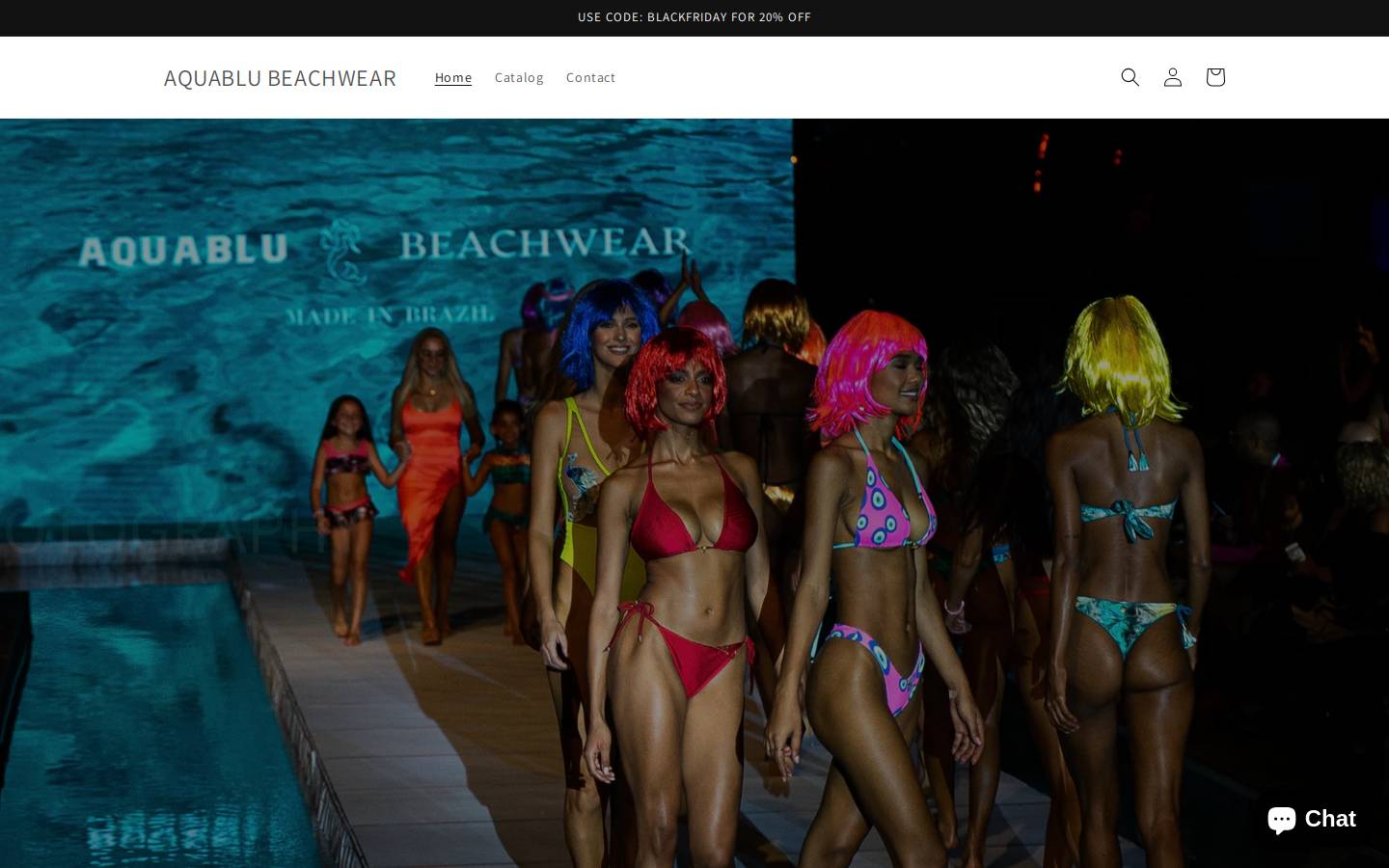 aquablubeachwear.com homepage screenshot